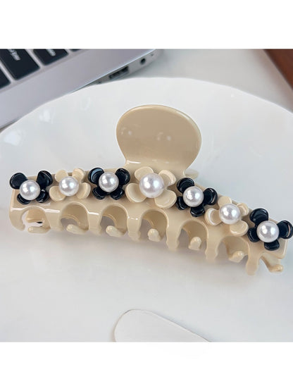 Beau - Floral Beaded Acetate Fiber Claw Clip