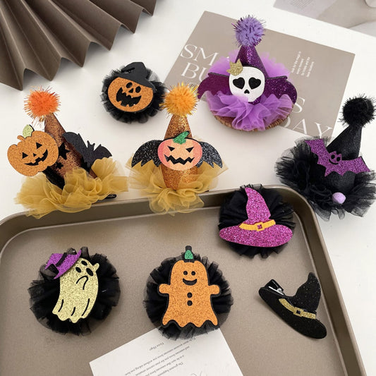 Beau - Halloween Funny Pumpkin Ghost Side Barrette