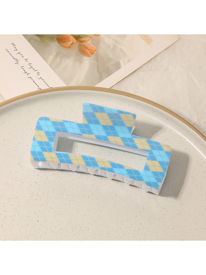 Beau - Openwork Grid Pattern Square Claw Clip