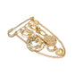 Brovia - Geometric Coin Heart Tassel Statement Brooch