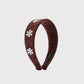 Gifty - Plush Floral Accent Broad Headband