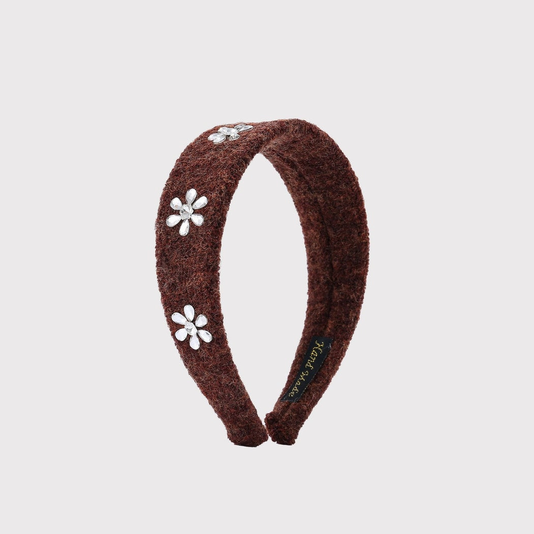 Gifty - Plush Floral Accent Broad Headband