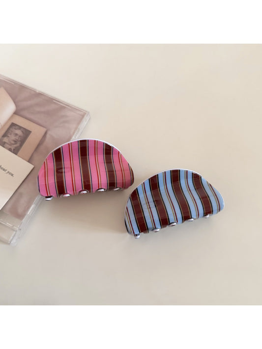 Beau - Coffee Striped Hair Clip