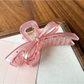Beau - Large Bow Ring Detail Geometric PC Claw Clip