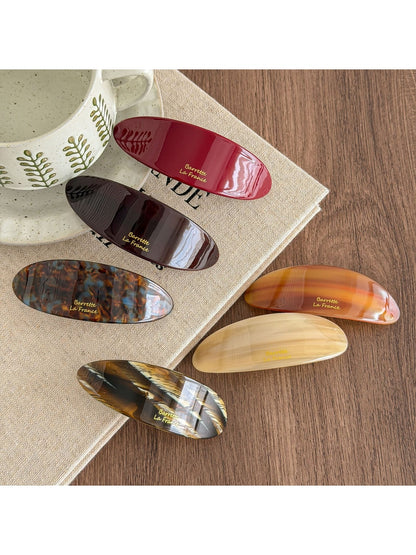 Beau - Modern Oval Acetate Alloy Hair Clip
