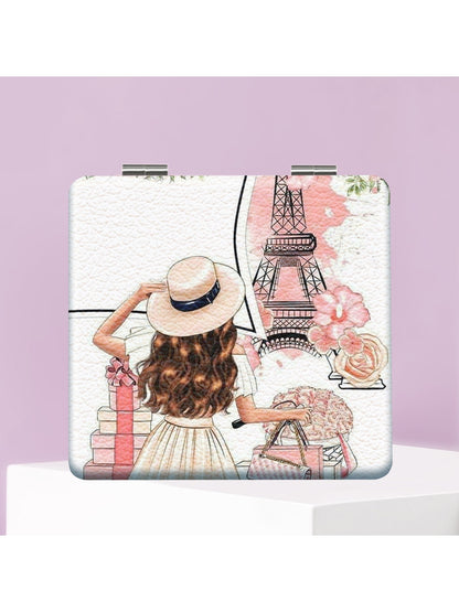 Mirroray - Cartoon Girl Portable Folding Makeup Mirror