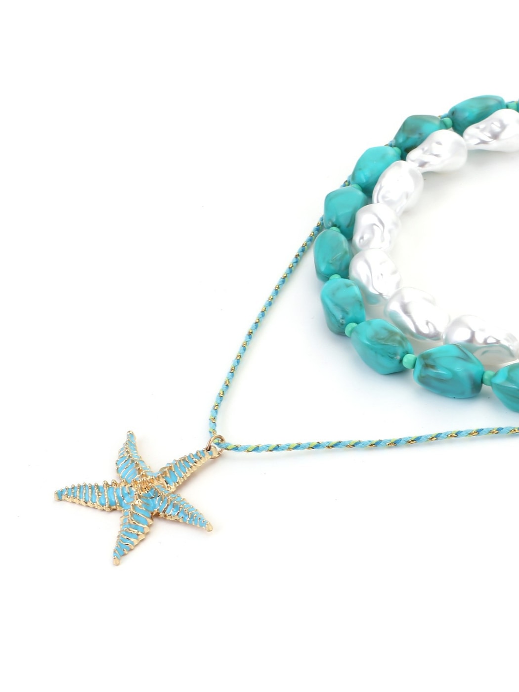 Nozari - Geometric Beaded Star Pendant Necklace