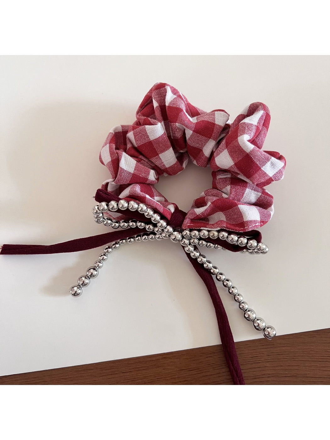 Gifty - Plaid Hair Ties with Lace Trim