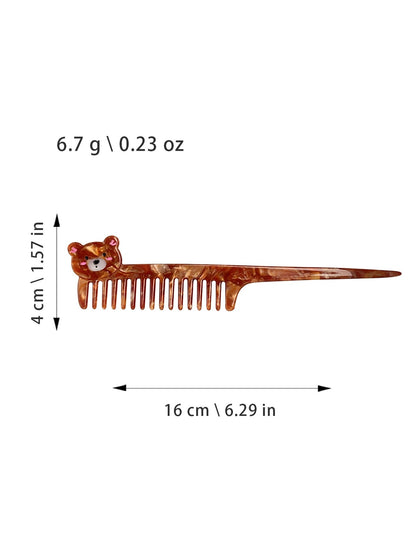 Camerow - Cartoon Animal Acetate Long Handle Comb