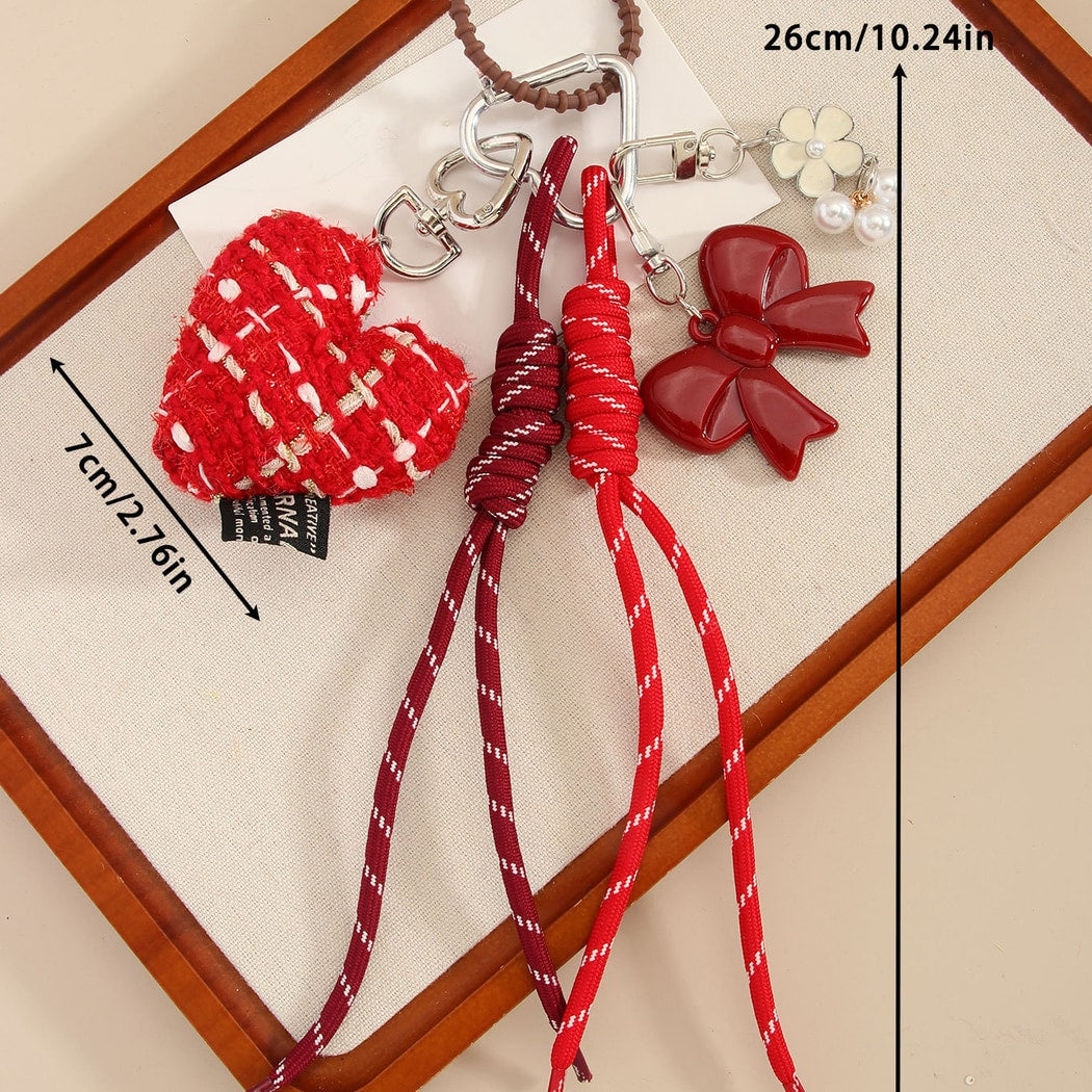 Keypus - Heart Pattern Rope Keychain Bag Charm
