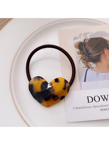 Gifty - Candy Color Heart Acetate Hair Ties Ponytail