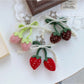 Keypus - Strawberry Bow Flower Bag Charm Keychain
