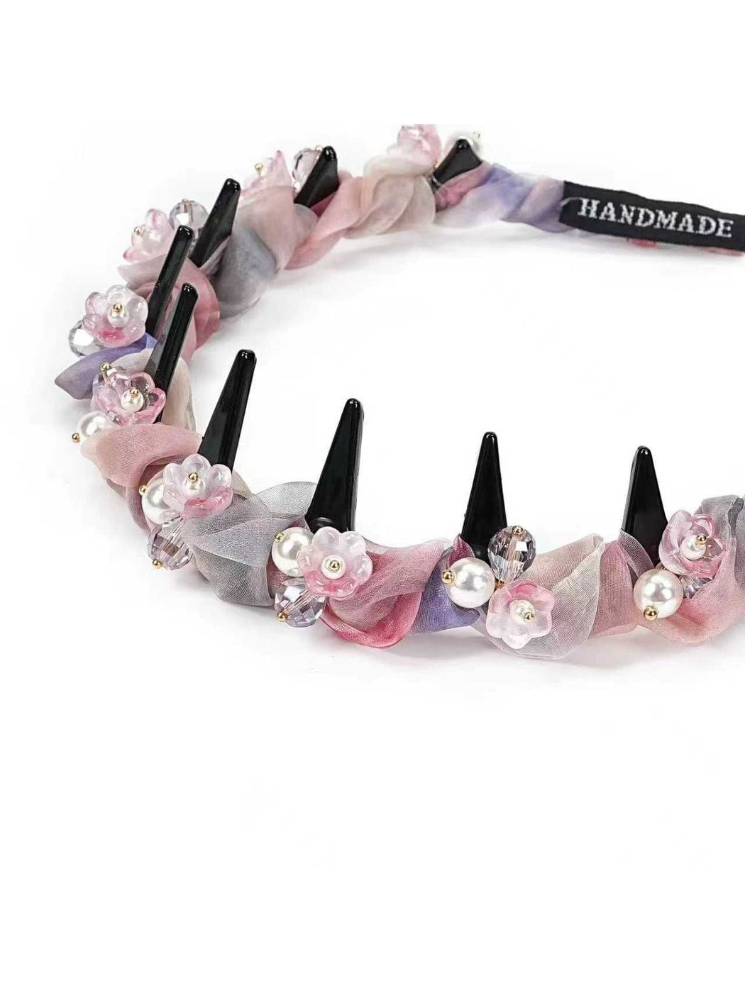 Gifty - Polyester Wrapped Beaded Teeth Headband