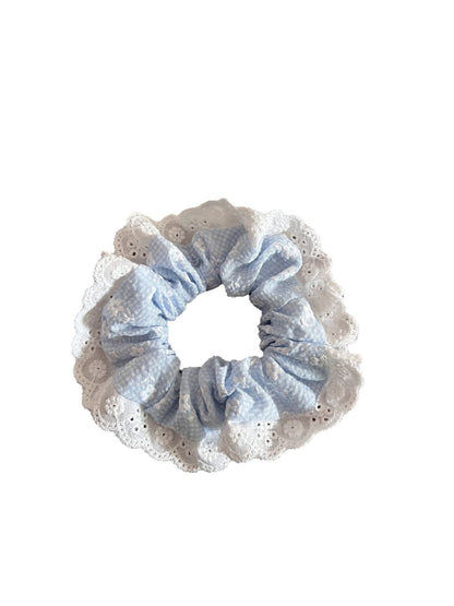 Gifty - Sweet Small Floral Lace Trim Scrunchie