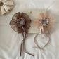 Gifty - Polka Dot Bow Ribbon Mesh Look Scrunchie