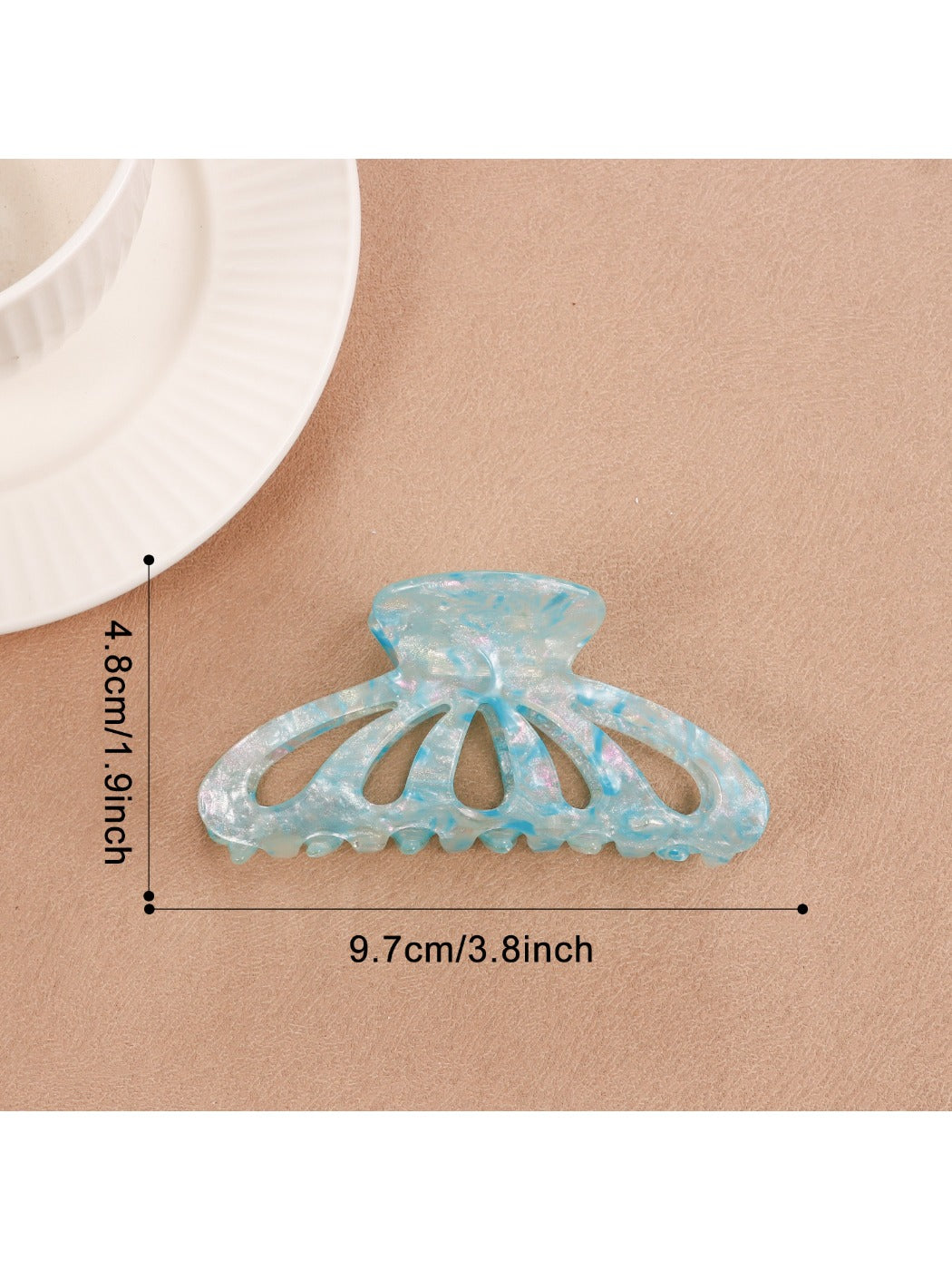 Beau - Colorful Openwork Half Round Claw Clip