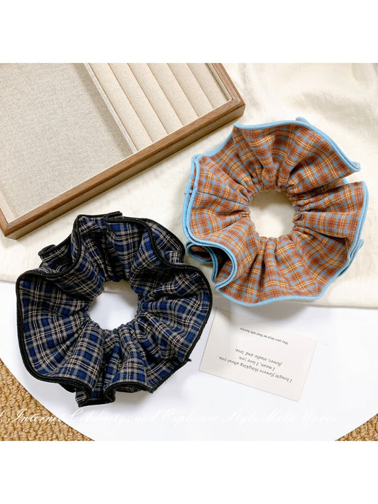 Gifty - Double-layer Plaid Hair Ring