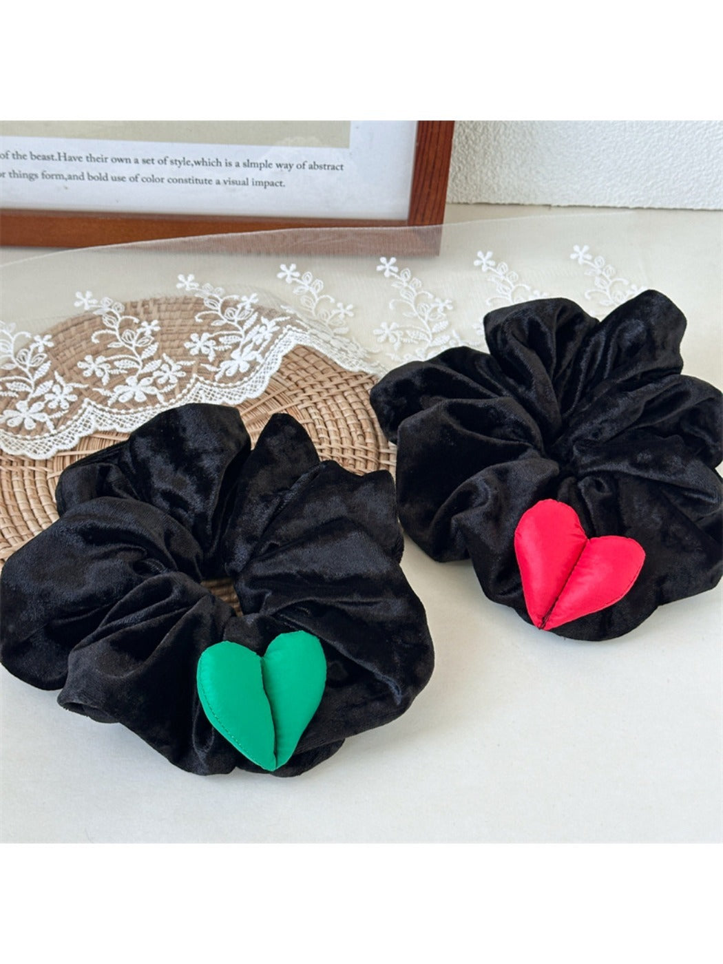 Gifty - Velvet Heart Hair Scrunchie