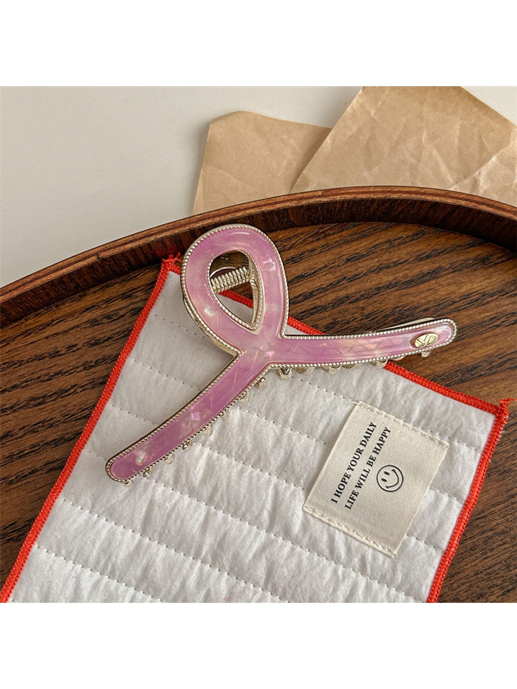 Beau - Wave Pattern Acetate Fiber Claw Clip