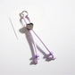 Rope heart keychain with bright colors arranged in a twisted pattern