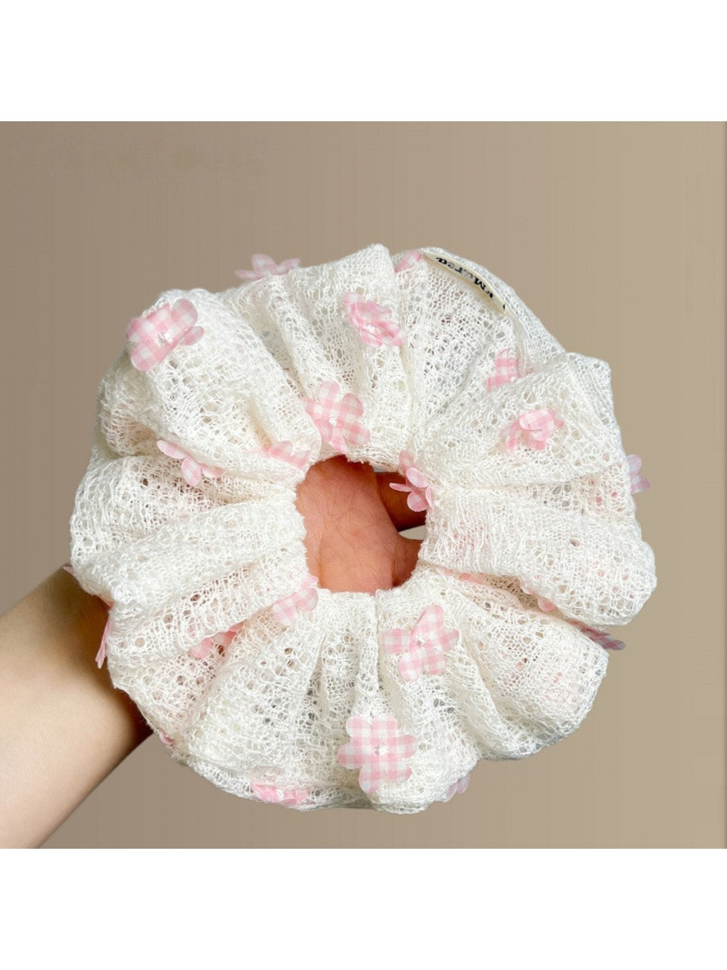 Gifty - Floral Hollow Petal Polyester Scrunchie