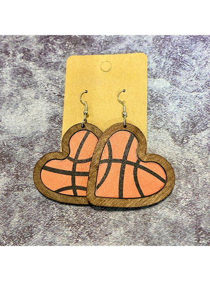 Earedge - Wooden Heart Sport Earrings