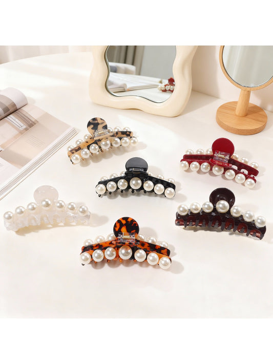 Beau - Stylish Beaded Half Round Claw Clip