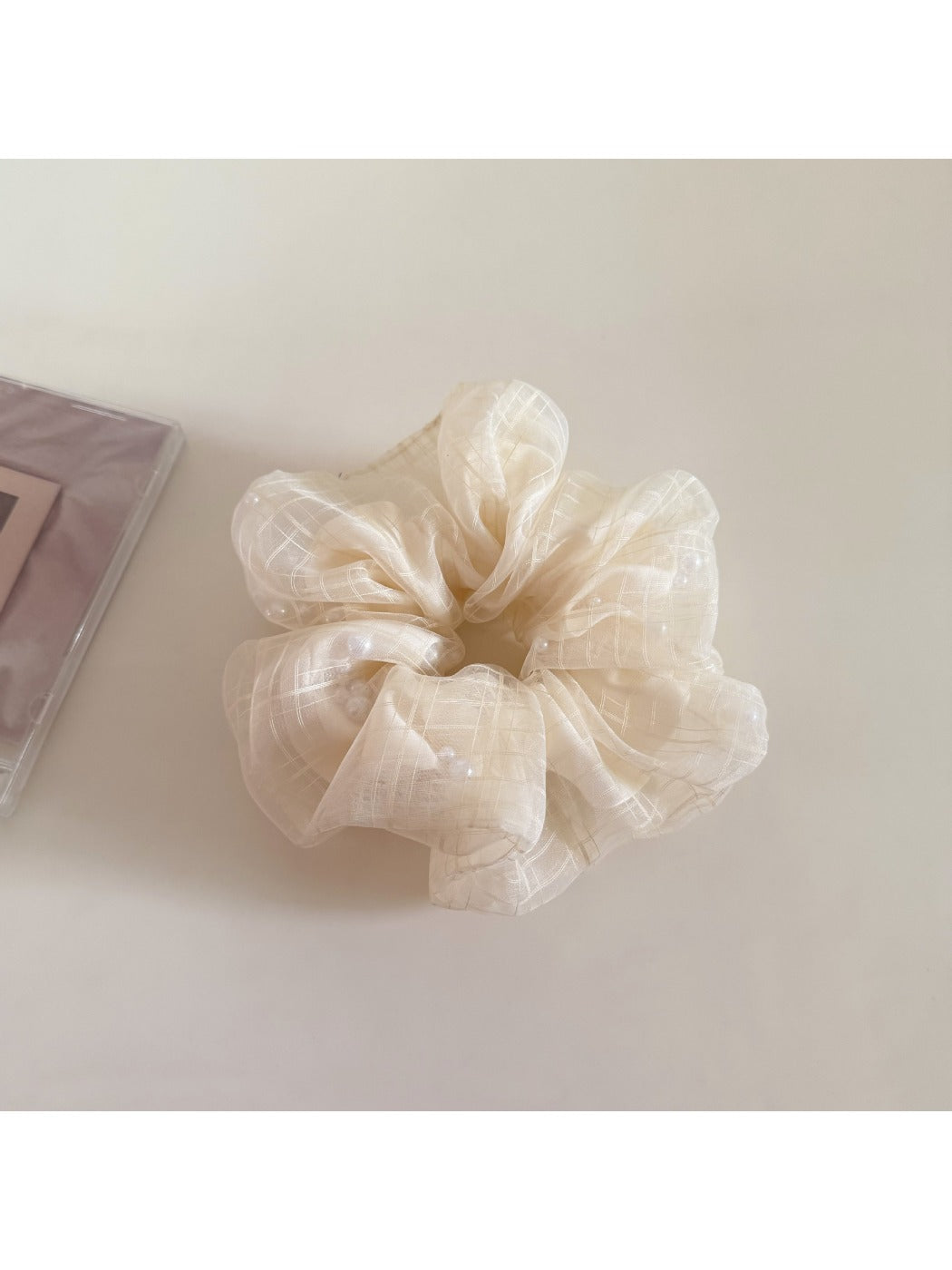 Gifty - Plaid Mesh Satin Scrunchie