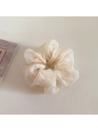 Gifty - Plaid Mesh Satin Scrunchie