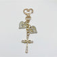 Top view of the keychain showing the cross pendant and keyring attachment