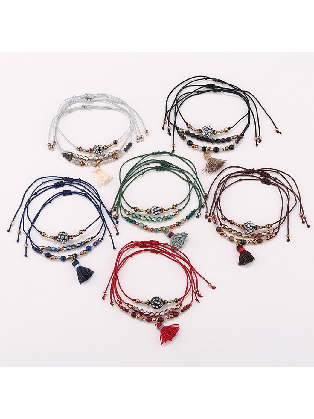 Lovra - Bohemian Beaded Tassel Pendant Bracelet