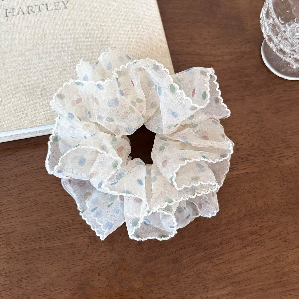 Gifty - Layered Sheer Polka Dot Mesh Hair Scrunchie