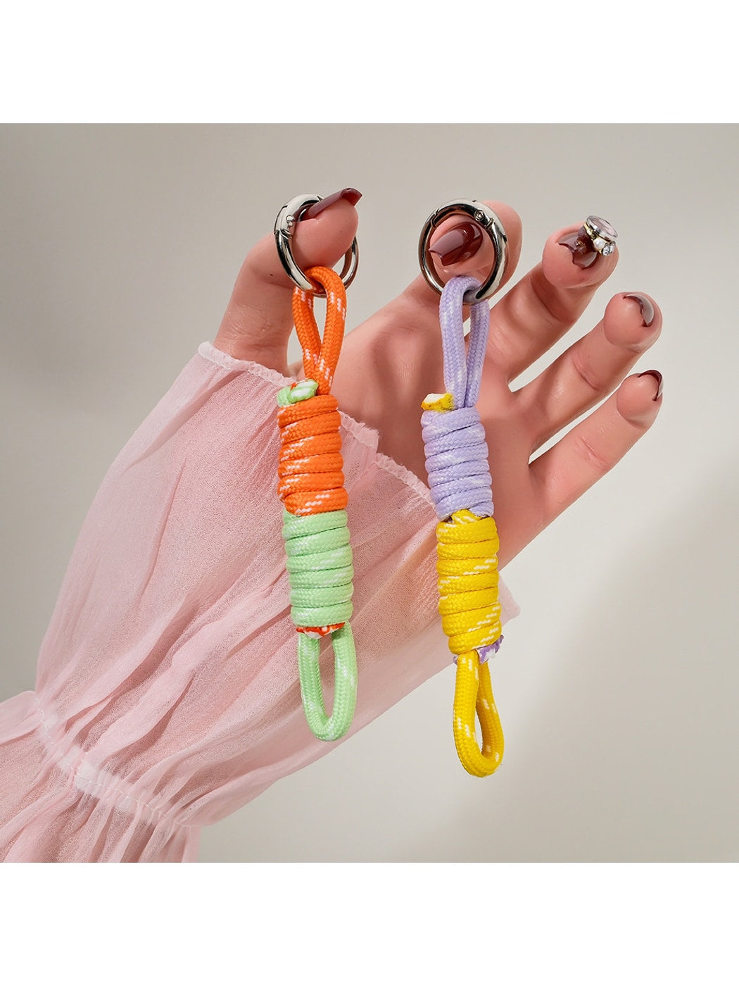 Keypus - Two Tone Rope Knot Bag Hanging Keychain
