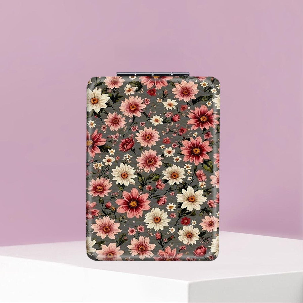 Mirroray - Floral Pattern Folding Handheld Makeup Mirror