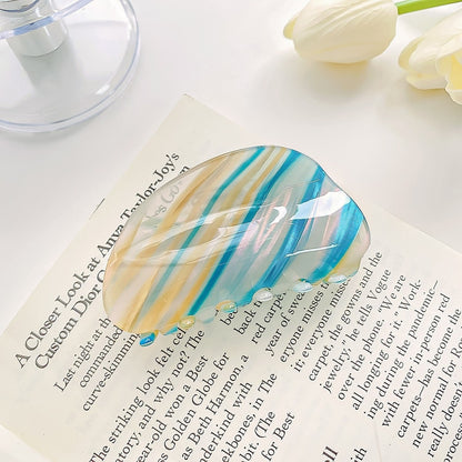 Beau - Patterned PVC Marbled Finish Claw Hair Clip