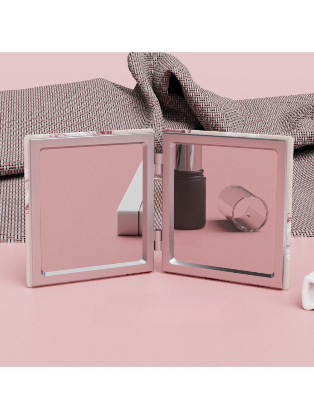 Mirroray - Minimalist Heart Pattern Square Compact Mirror
