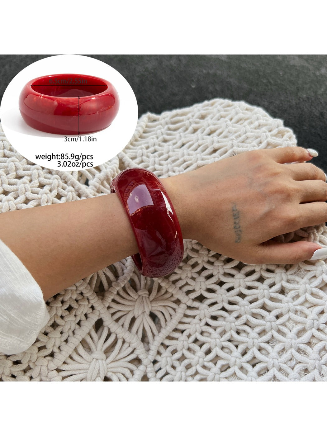 Detailed shot of Lovra modern wide fit bracelet's smooth surface
