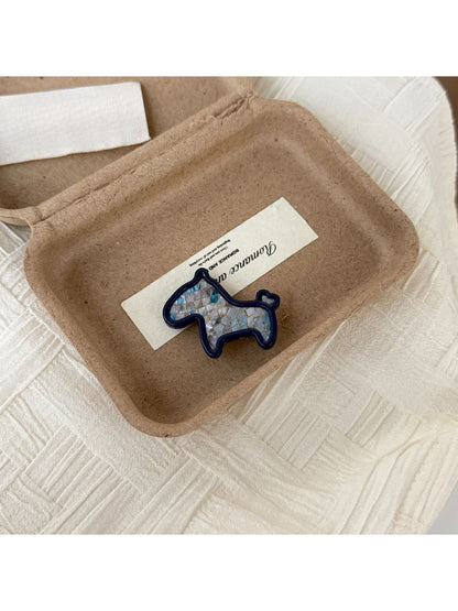 Beau - Plaid Pony-Shaped Side Hair Clip