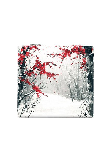 Mirroray - Retro Floral Print Folding Makeup Mirror