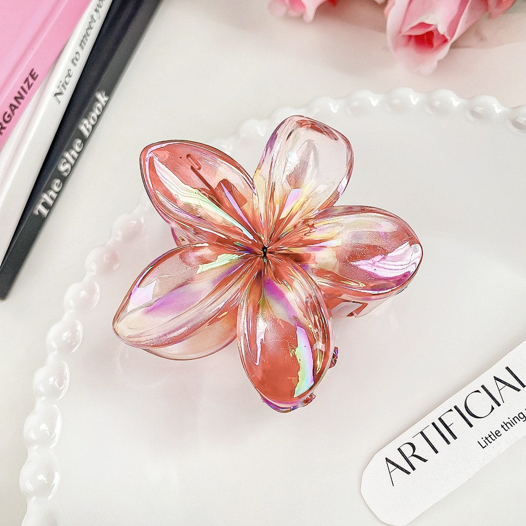 Beau - Iridescent Flower Design Claw Clip