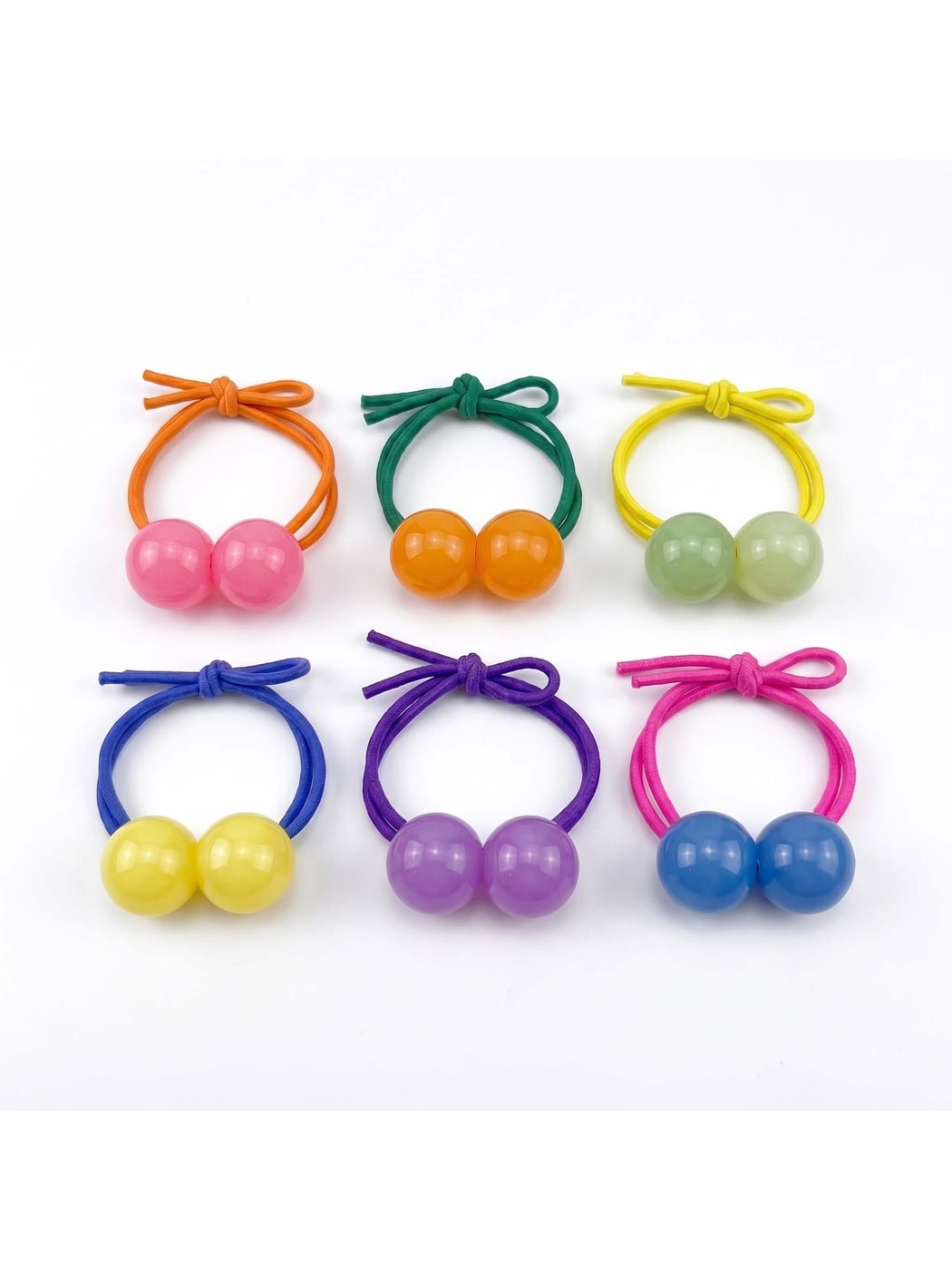 Gifty - Glossy Double Ball Elastic Ponytail Holder Hair Tie
