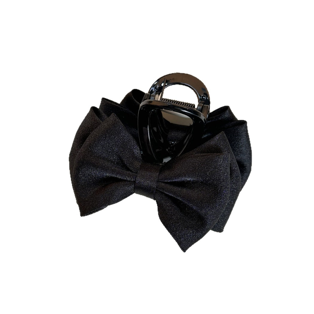 Beau - Double Bow Satin Look Claw Clip