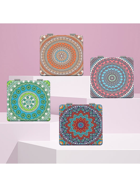 Mirroray - Totem Pattern Portable Folding Makeup Mirror
