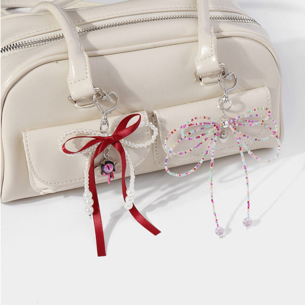 Keypus - Beaded Bow Eye Charm Keychain