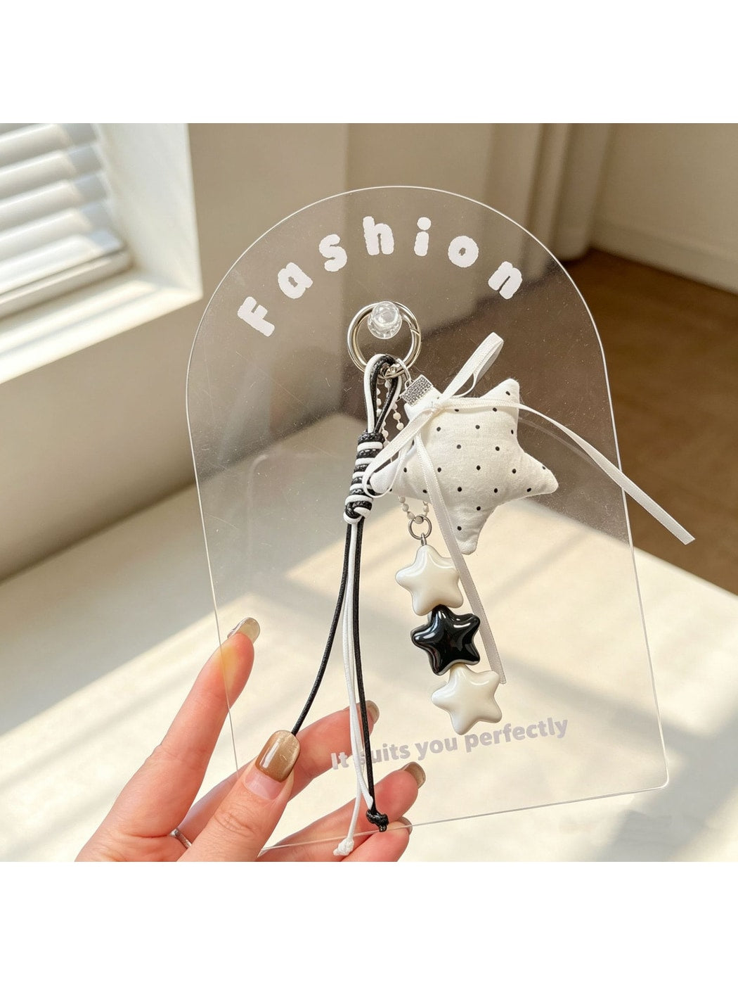 Keypus - Sweet Cartoon Moon and Star Pendant Keychain