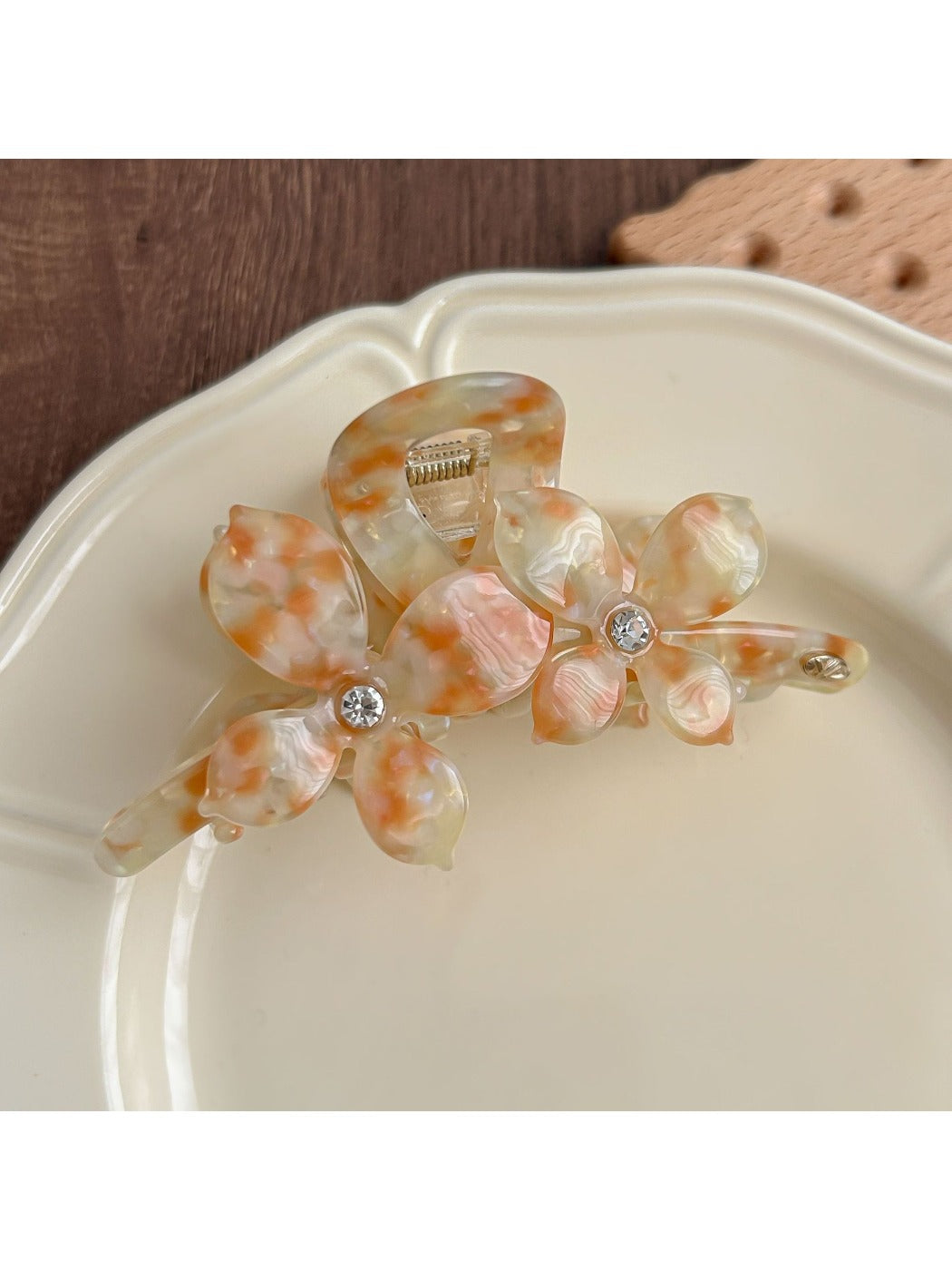 Beau - Elegant Double Bloom Claw Clip