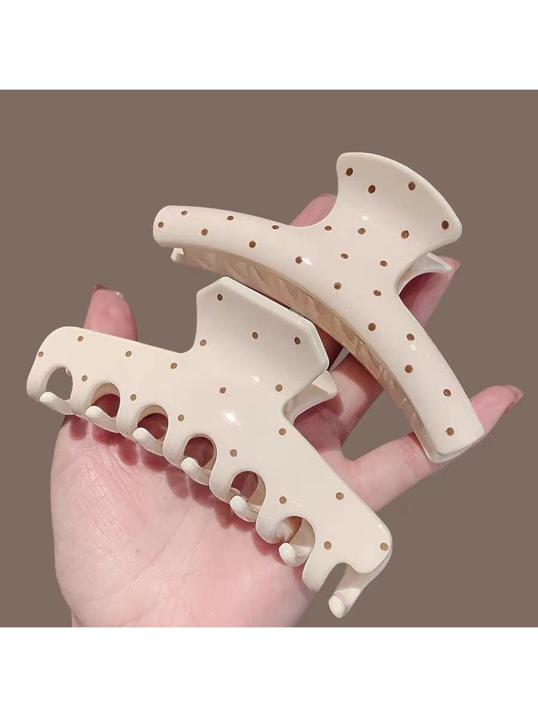 Beau - Curved Geometric Polka Dot Hair Claw Clip