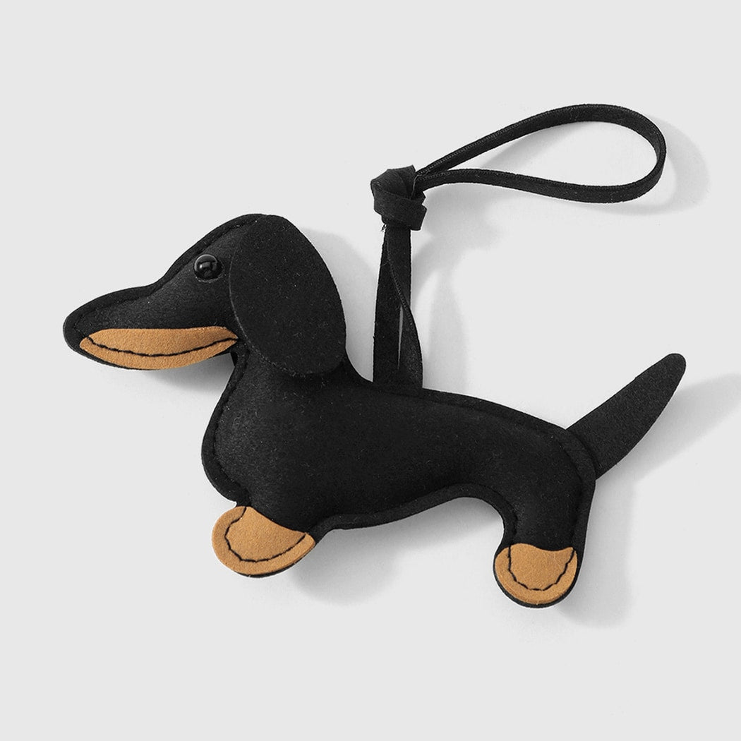 Keypus - Color Block Cute Dachshund Shape Keychain
