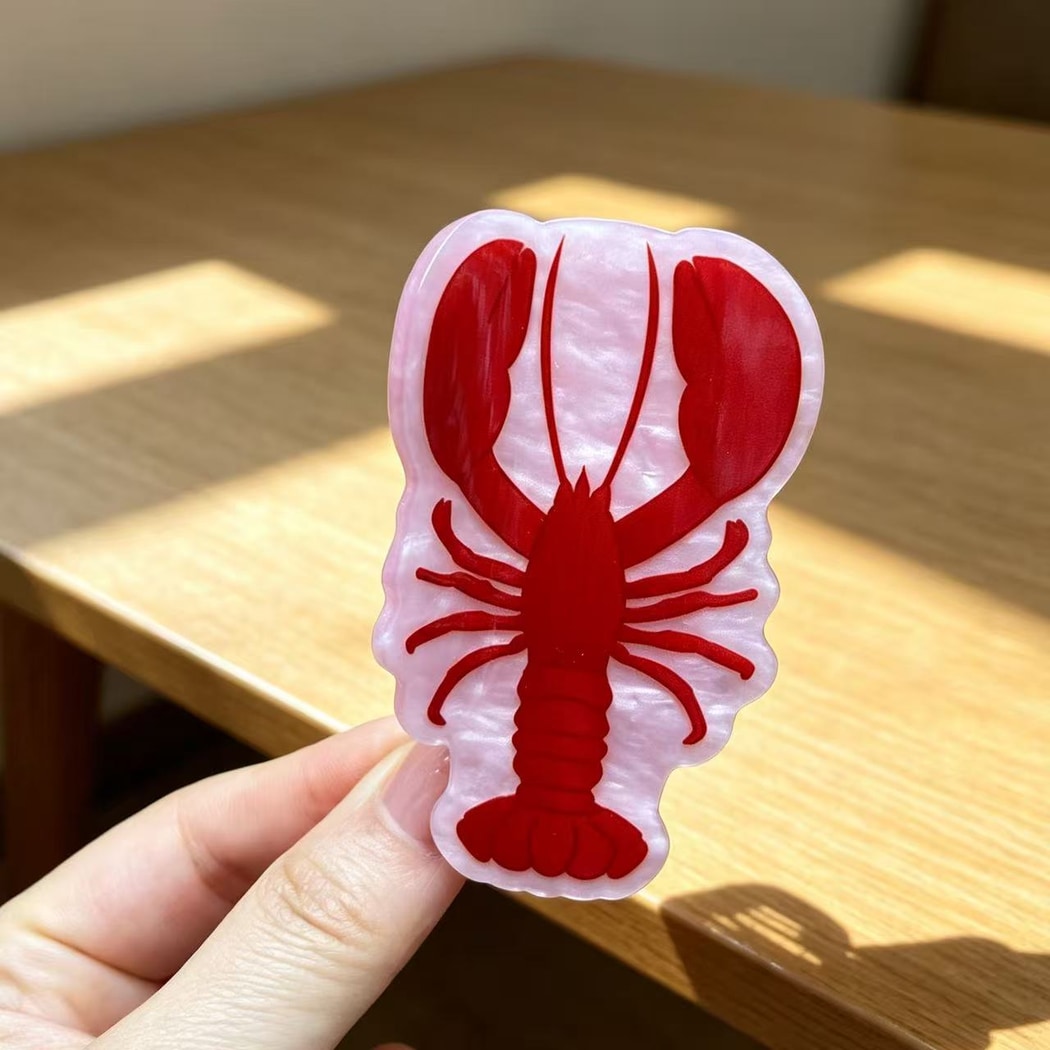 Beau - Glossy Acetate Lobster Shape Claw Clip