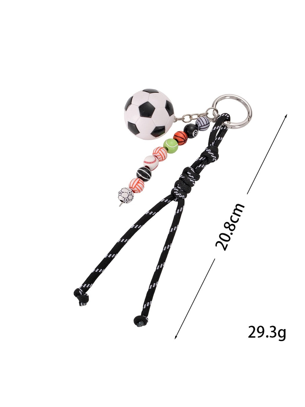 Keypus - Braided Beaded Soccer Ball Bag Charm